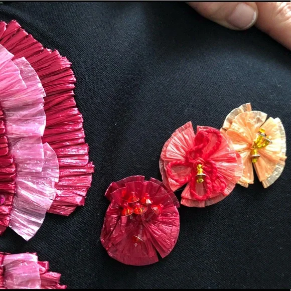 DIOR 💯 T-shirt with flower appliqué sz S-M - Picture 6 of 8